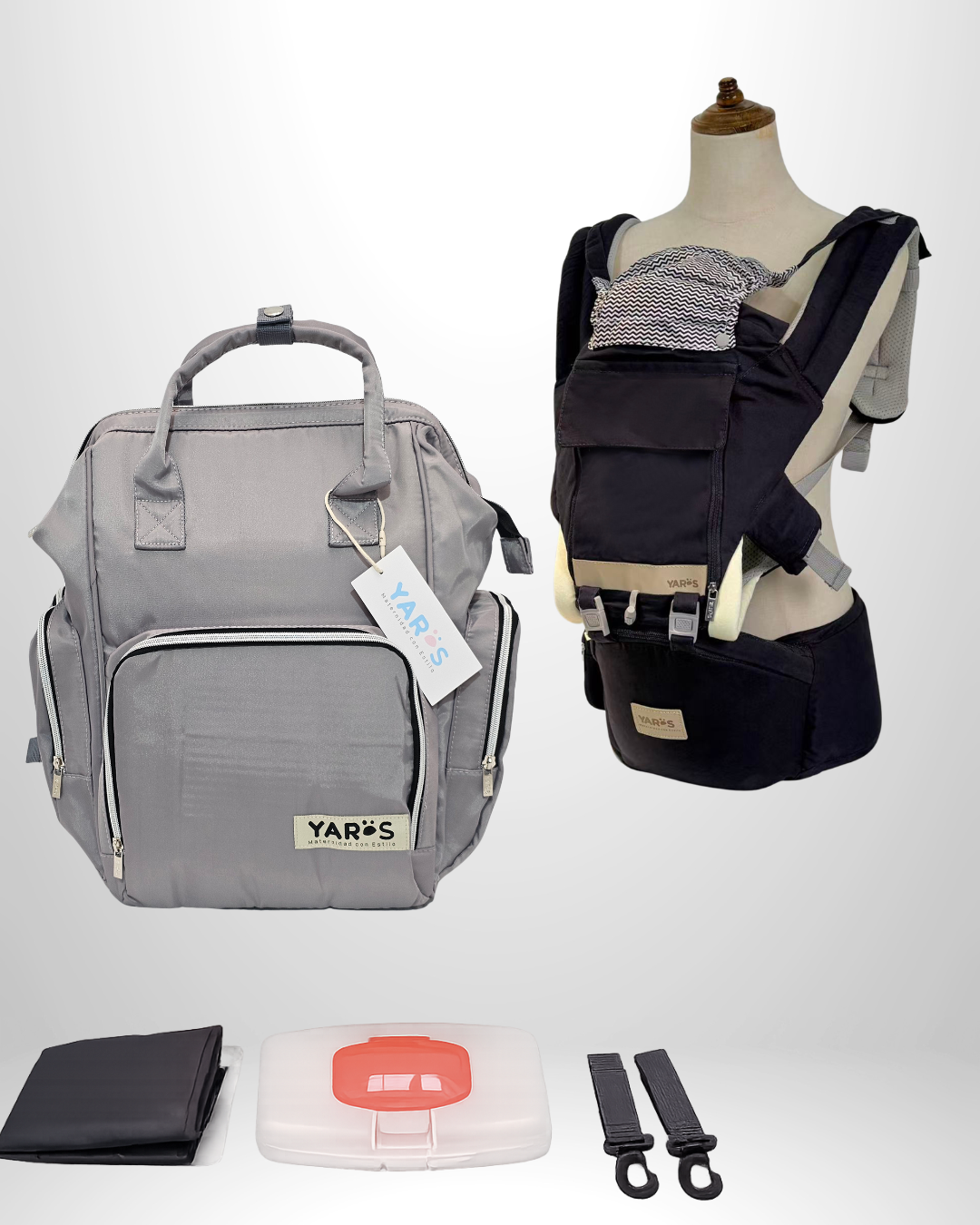 Combo YARÖS | Pañalera Morral + Cargador Ergonómico Multifuncional | Envío Gratis