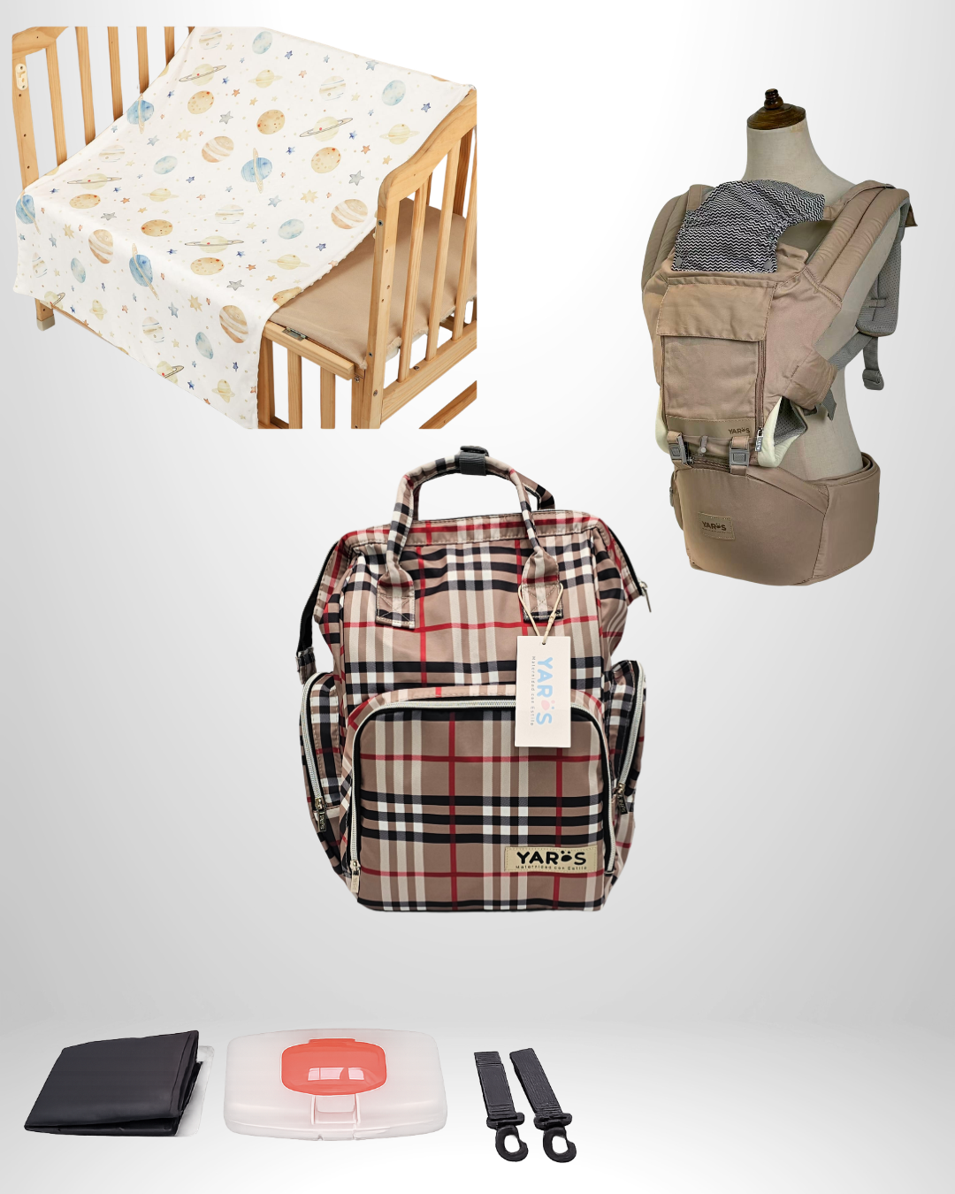 Combo YARÖS Esencial – Pañalera + Cargador + Cobija | Envío Gratis