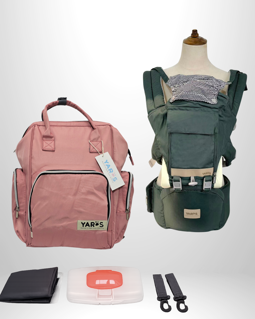 Combo YARÖS | Pañalera Morral + Cargador Ergonómico Multifuncional | Envío Gratis