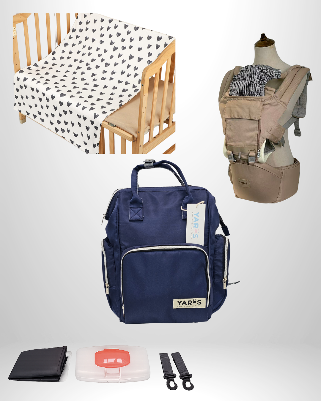Combo YARÖS Esencial – Pañalera + Cargador + Cobija | Envío Gratis