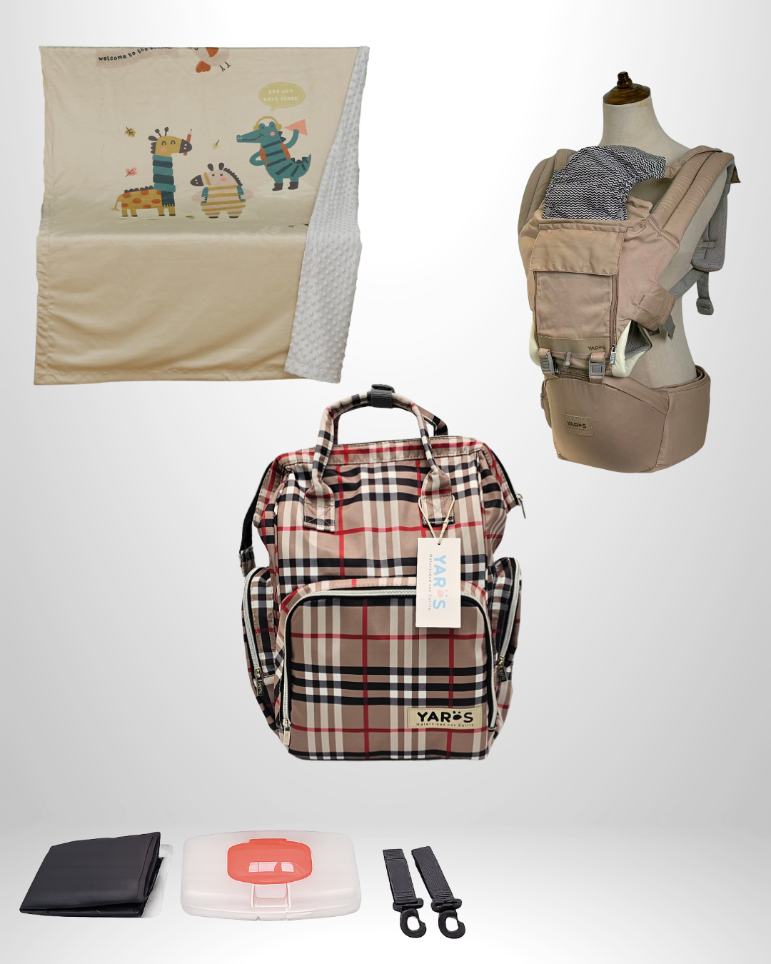 Combo YARÖS Esencial – Pañalera + Cargador + Cobija | Envío Gratis