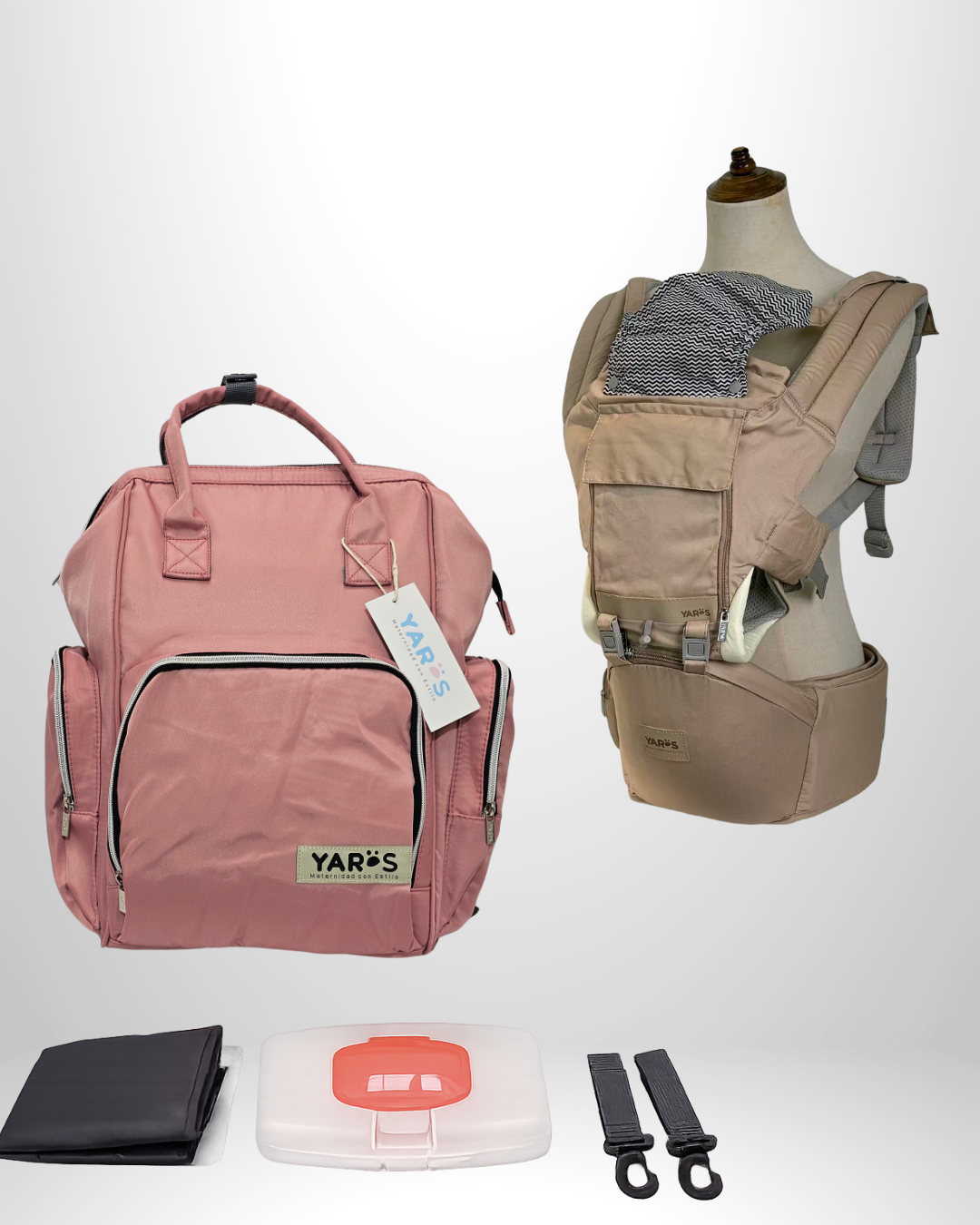 Combo YARÖS | Pañalera Morral + Cargador Ergonómico Multifuncional | Envío Gratis