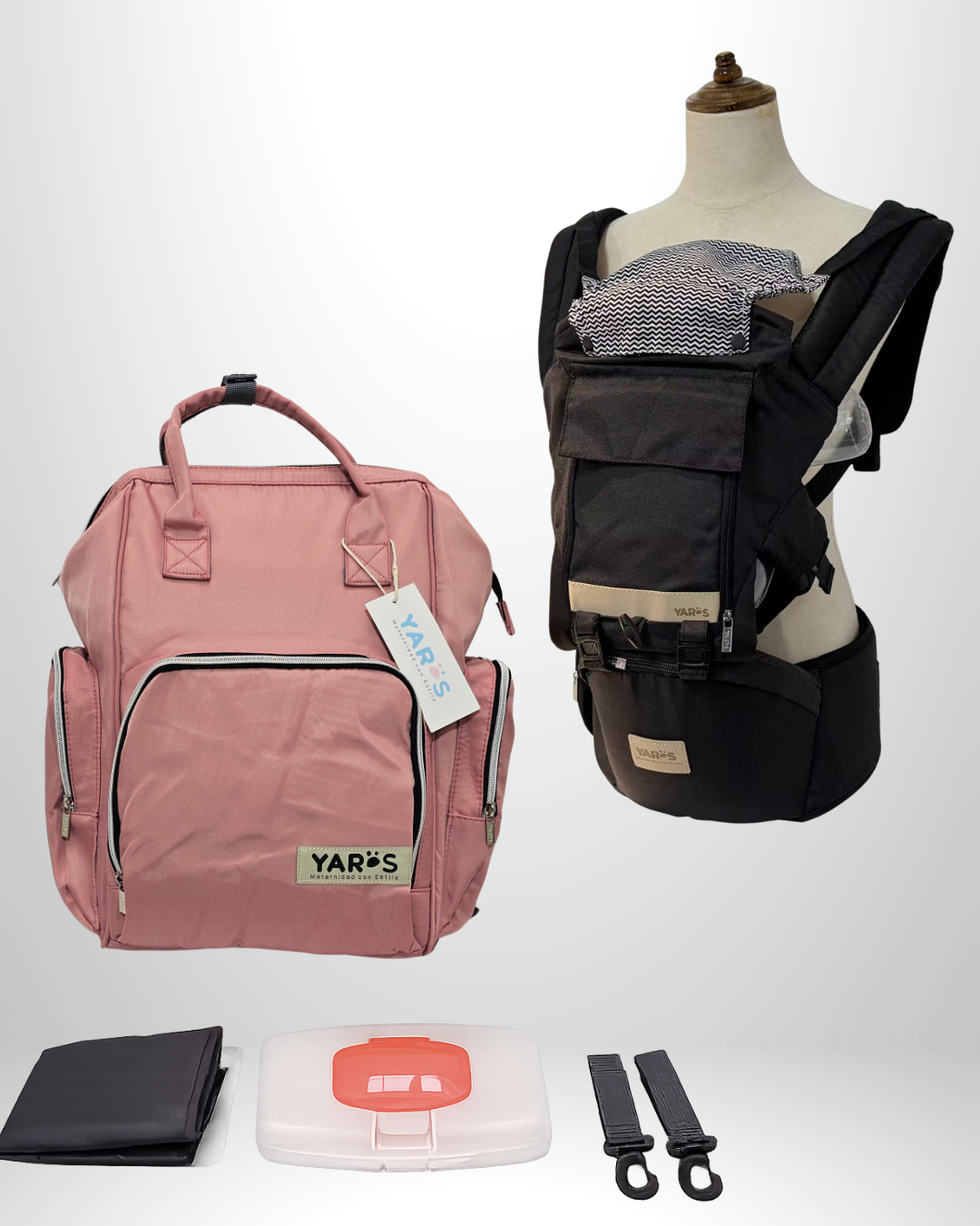 Combo YARÖS | Pañalera Morral + Cargador Ergonómico Multifuncional | Envío Gratis