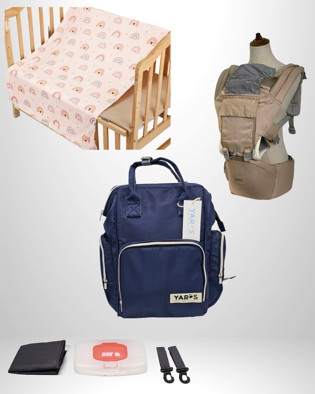 Combo YARÖS Esencial – Pañalera + Cargador + Cobija | Envío Gratis