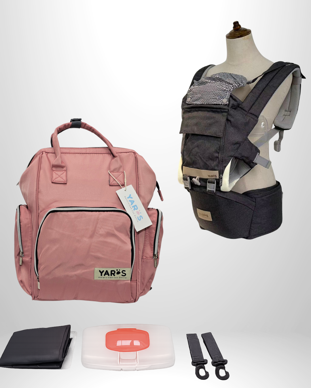 Combo YARÖS | Pañalera Morral + Cargador Ergonómico Multifuncional | Envío Gratis