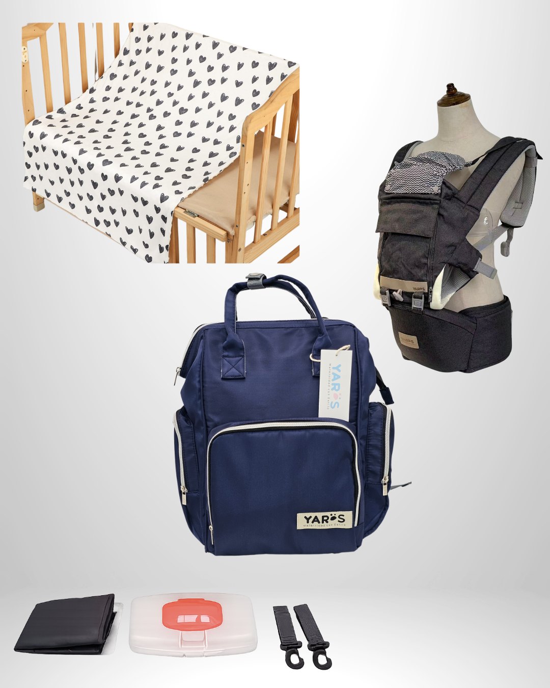 Combo YARÖS Esencial – Pañalera + Cargador + Cobija | Envío Gratis