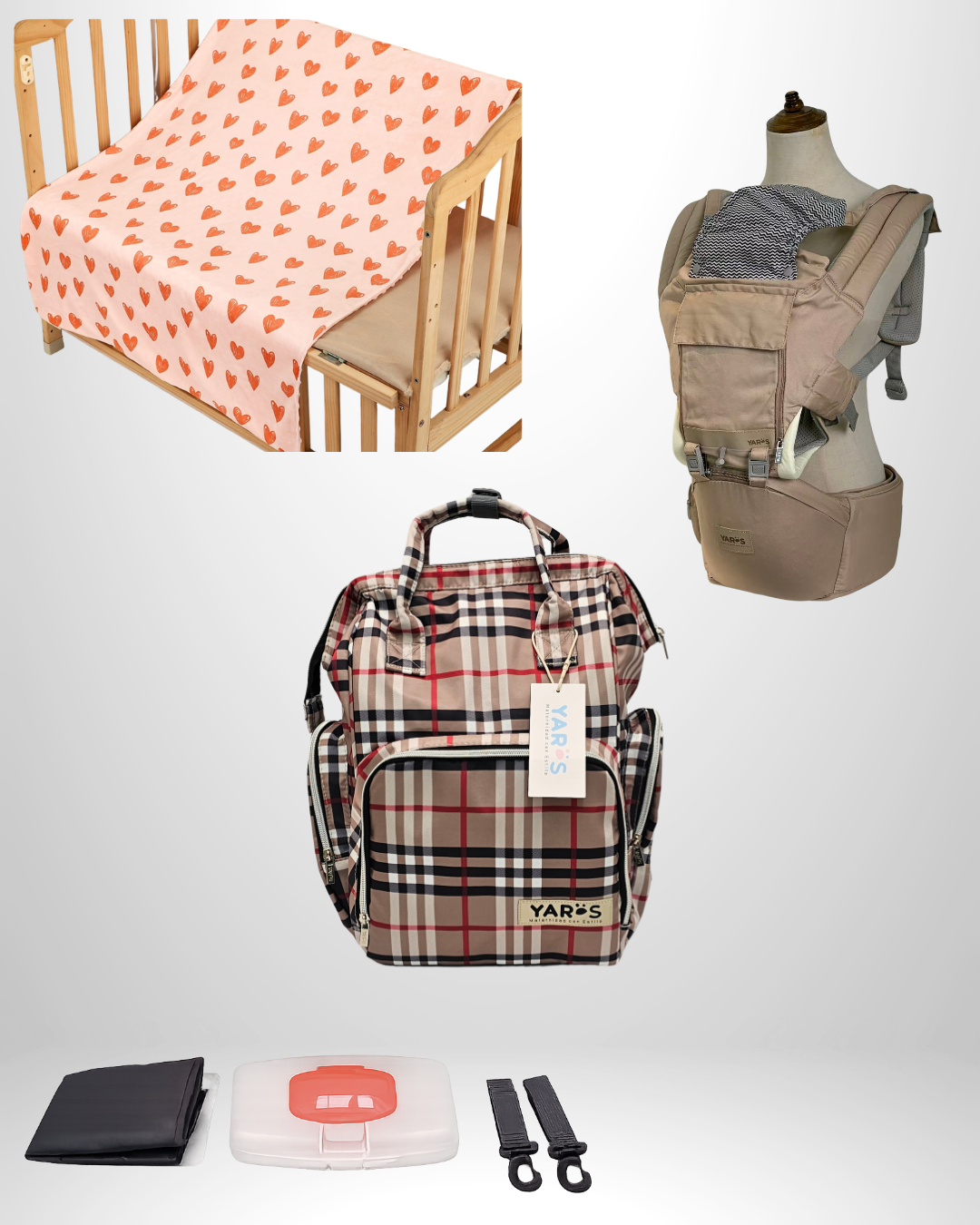 Combo YARÖS Esencial – Pañalera + Cargador + Cobija | Envío Gratis