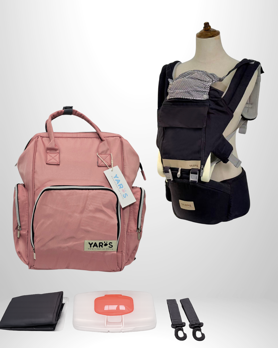Combo YARÖS | Pañalera Morral + Cargador Ergonómico Multifuncional | Envío Gratis