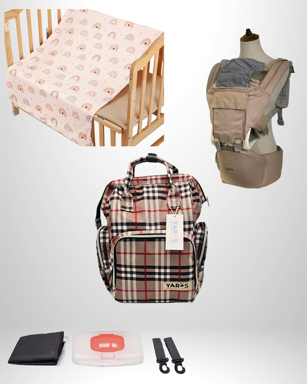 Combo YARÖS Esencial – Pañalera + Cargador + Cobija | Envío Gratis