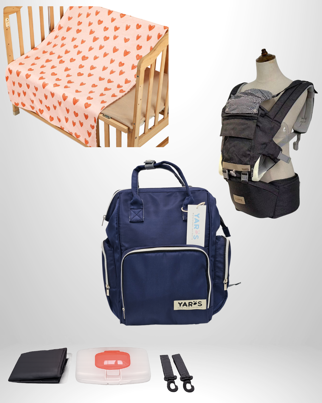 Combo YARÖS Esencial – Pañalera + Cargador + Cobija | Envío Gratis