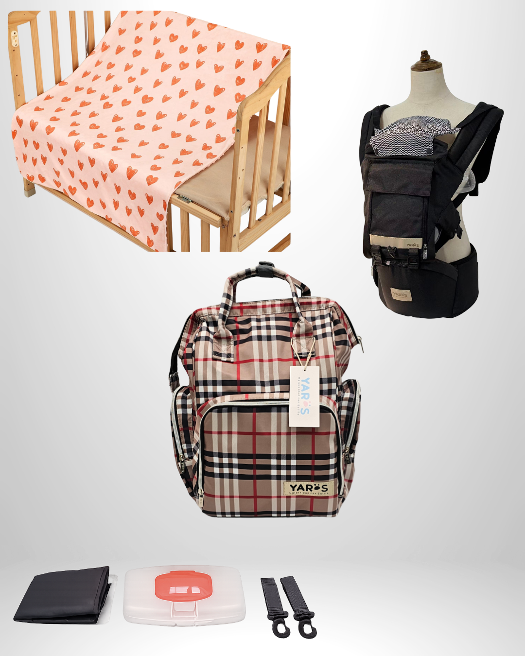 Combo YARÖS Esencial – Pañalera + Cargador + Cobija | Envío Gratis