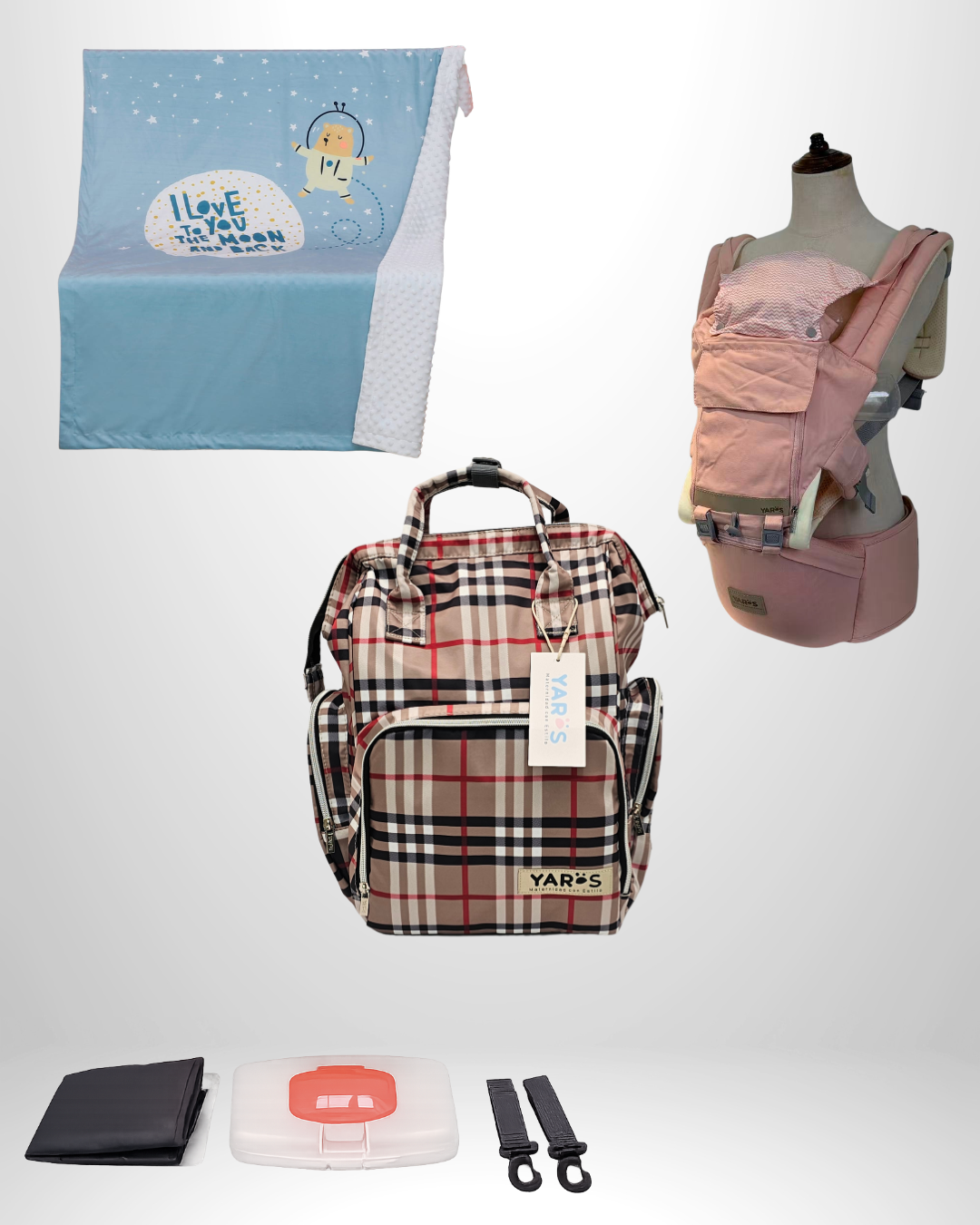 Combo YARÖS Esencial – Pañalera + Cargador + Cobija | Envío Gratis