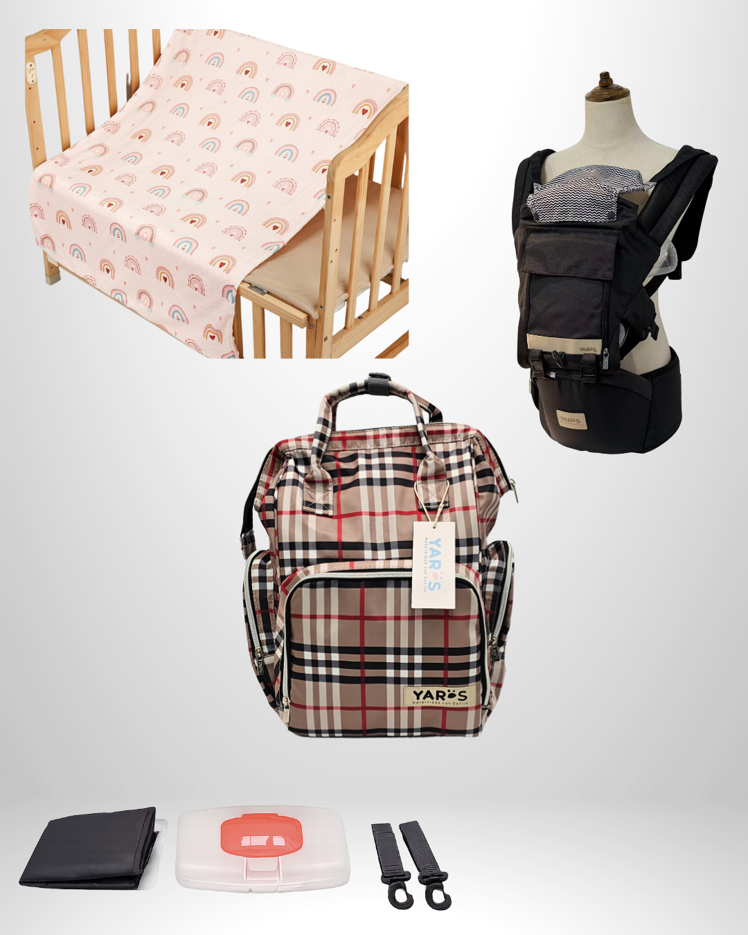 Combo YARÖS Esencial – Pañalera + Cargador + Cobija | Envío Gratis