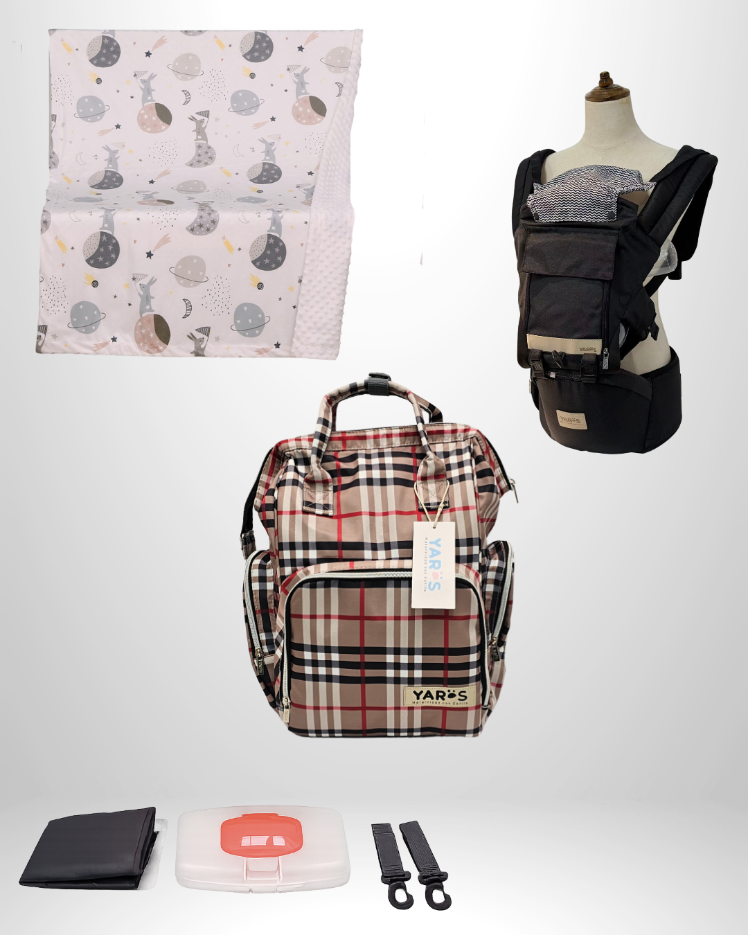 Combo YARÖS Esencial – Pañalera + Cargador + Cobija | Envío Gratis