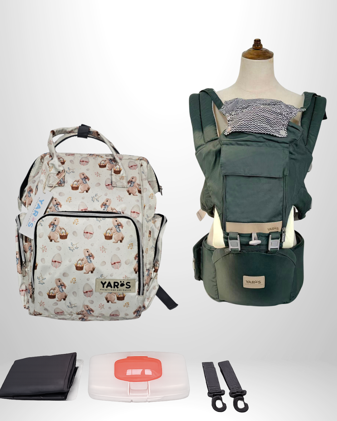 Combo YARÖS | Pañalera Morral + Cargador Ergonómico Multifuncional | Envío Gratis