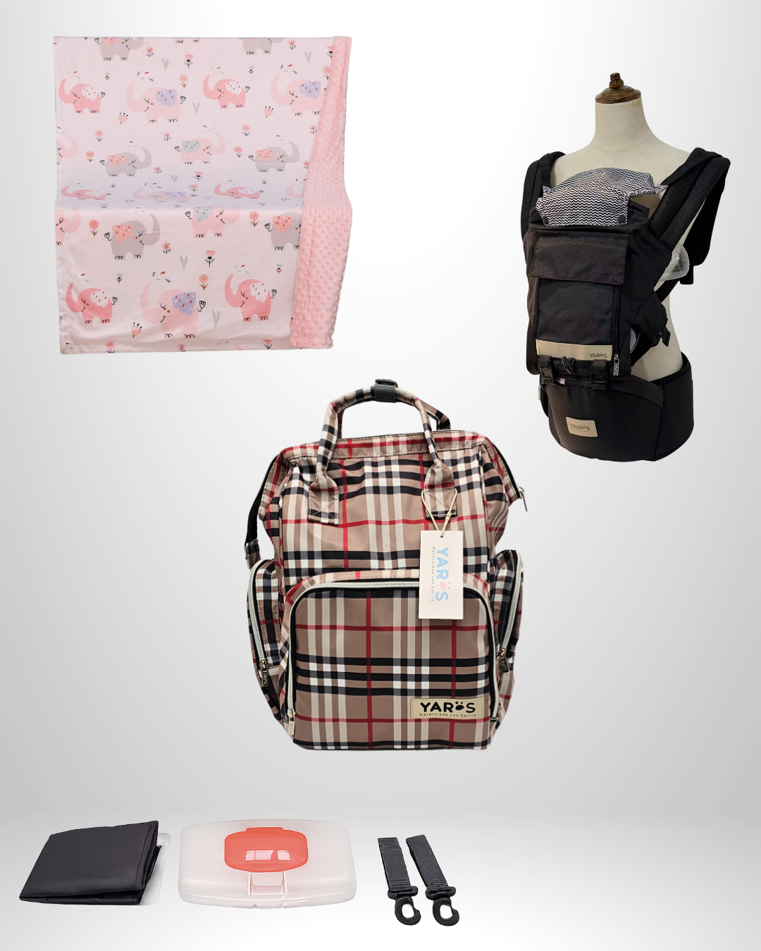 Combo YARÖS Esencial – Pañalera + Cargador + Cobija | Envío Gratis