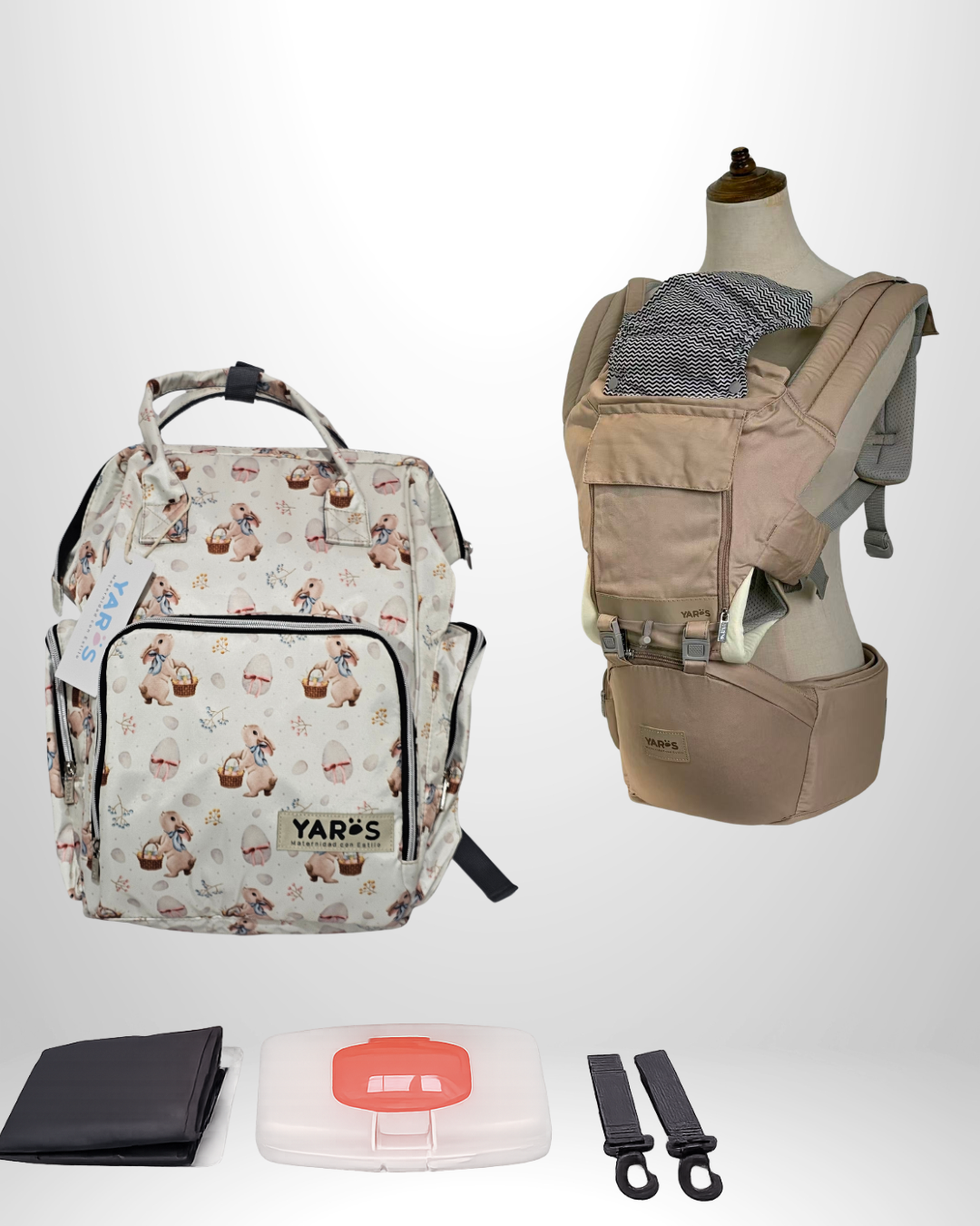 Combo YARÖS | Pañalera Morral + Cargador Ergonómico Multifuncional | Envío Gratis