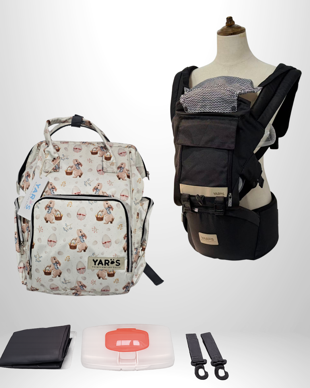 Combo YARÖS | Pañalera Morral + Cargador Ergonómico Multifuncional | Envío Gratis