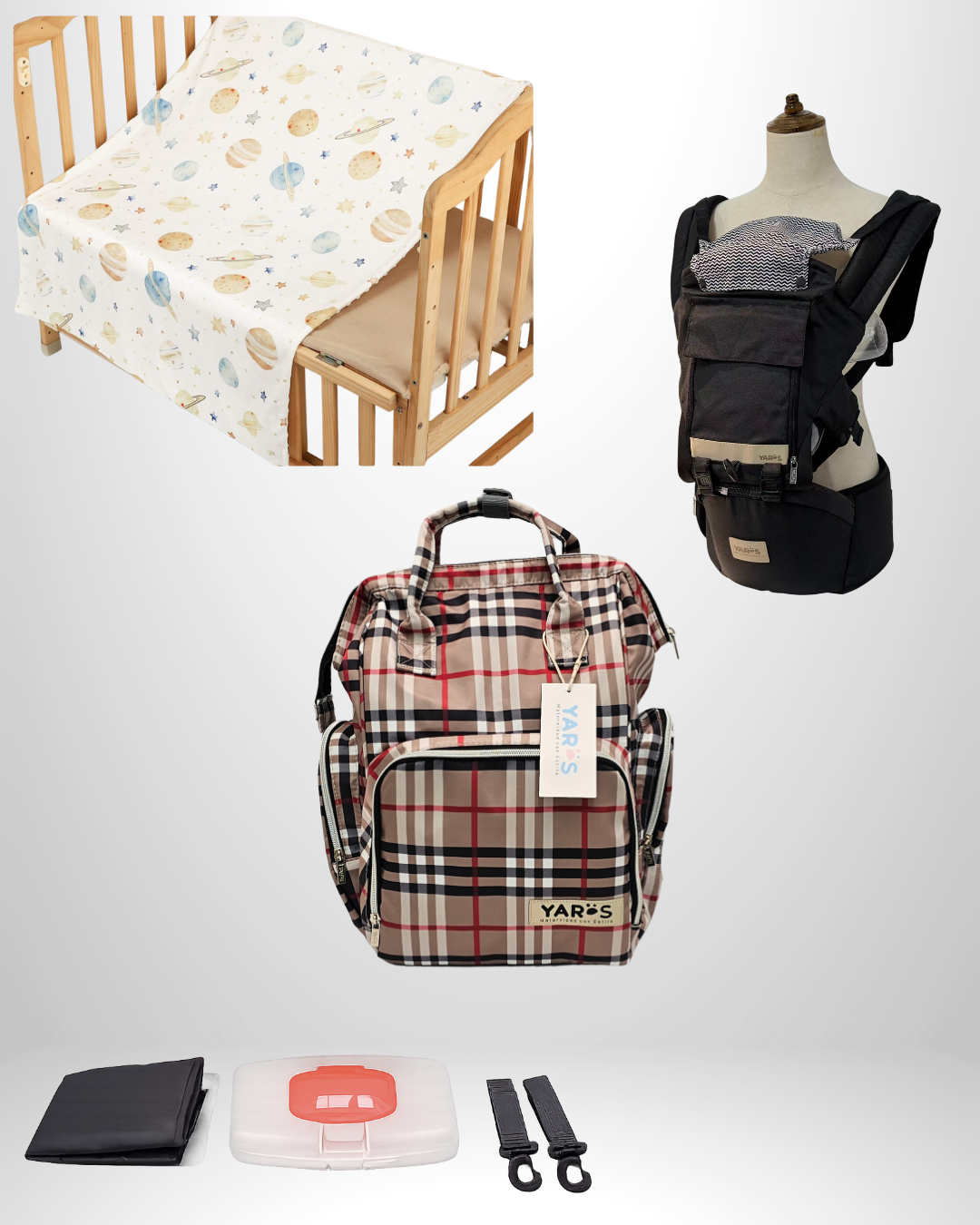 Combo YARÖS Esencial – Pañalera + Cargador + Cobija | Envío Gratis