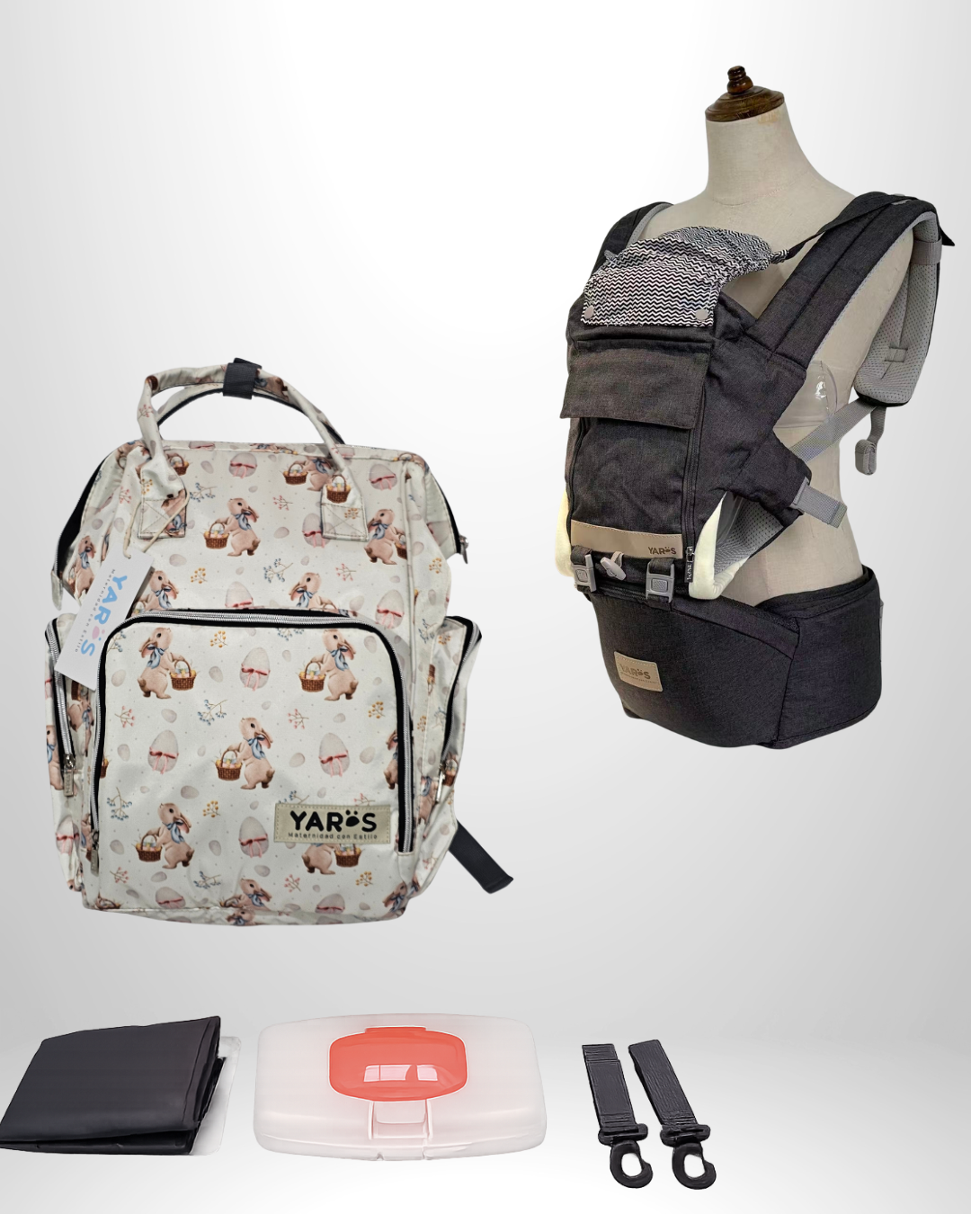 Combo YARÖS | Pañalera Morral + Cargador Ergonómico Multifuncional | Envío Gratis