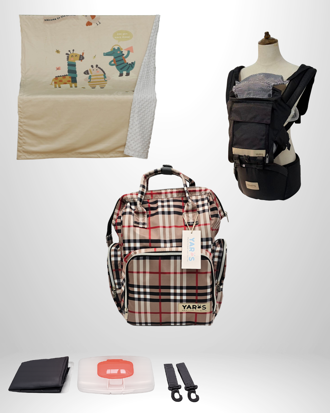 Combo YARÖS Esencial – Pañalera + Cargador + Cobija | Envío Gratis