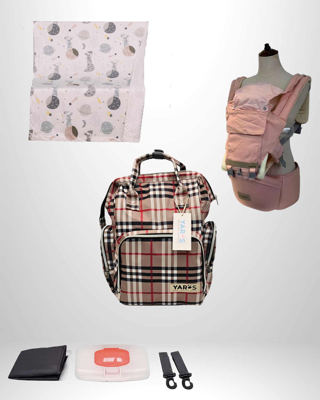 Combo YARÖS Esencial – Pañalera + Cargador + Cobija | Envío Gratis