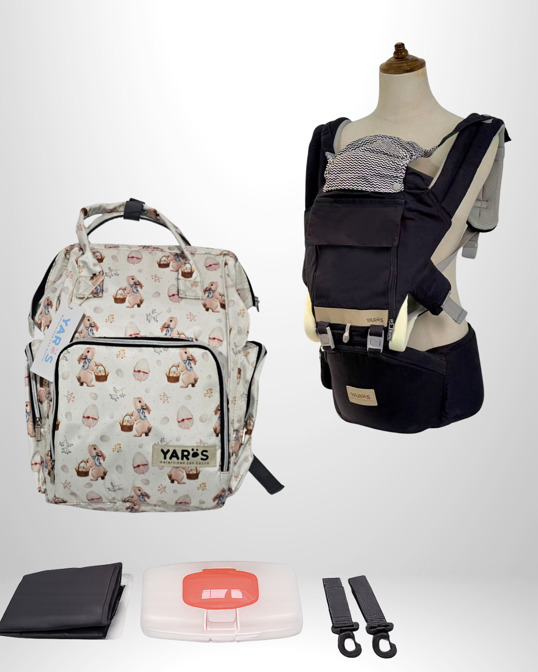 Combo YARÖS | Pañalera Morral + Cargador Ergonómico Multifuncional | Envío Gratis