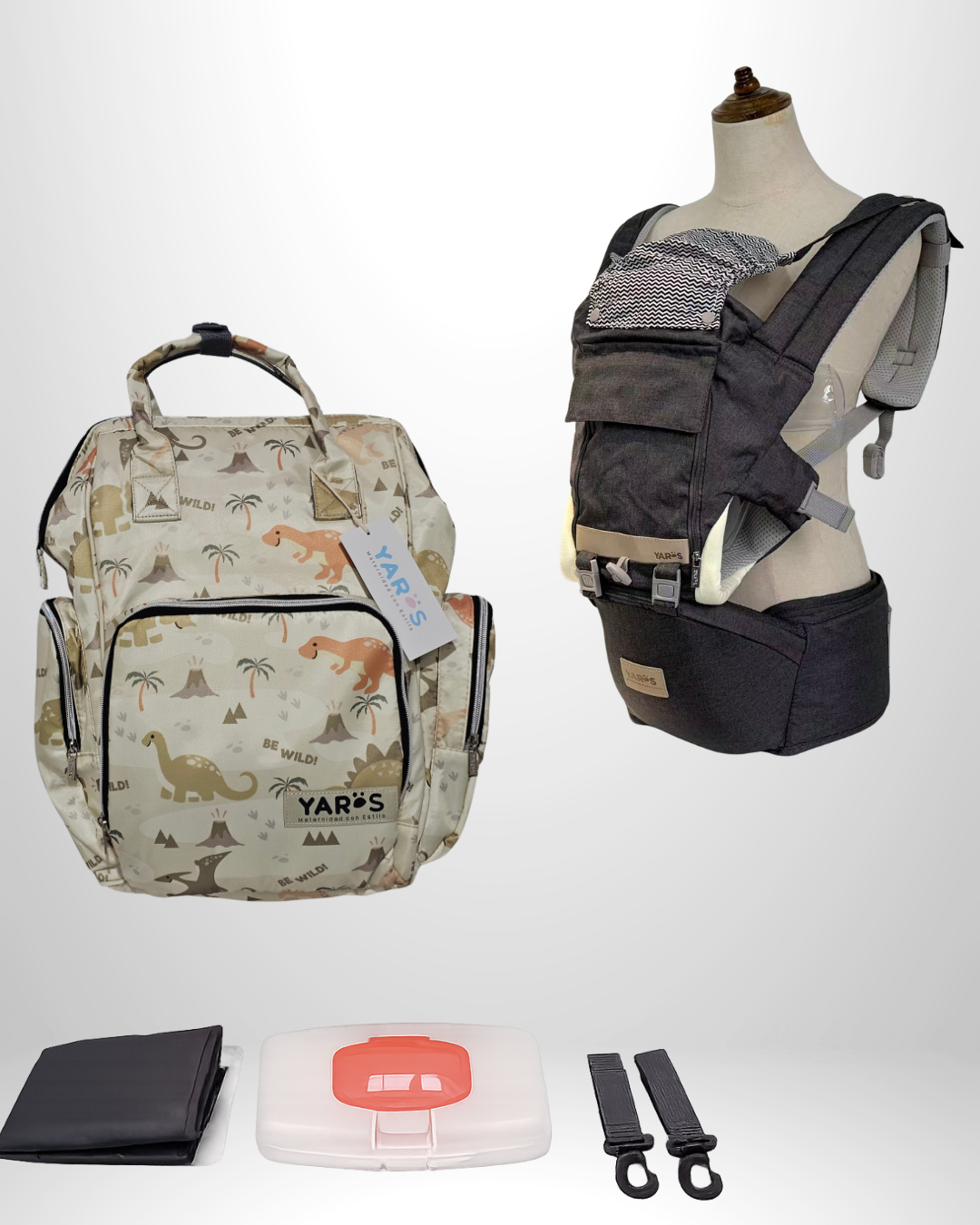 Combo YARÖS | Pañalera Morral + Cargador Ergonómico Multifuncional | Envío Gratis
