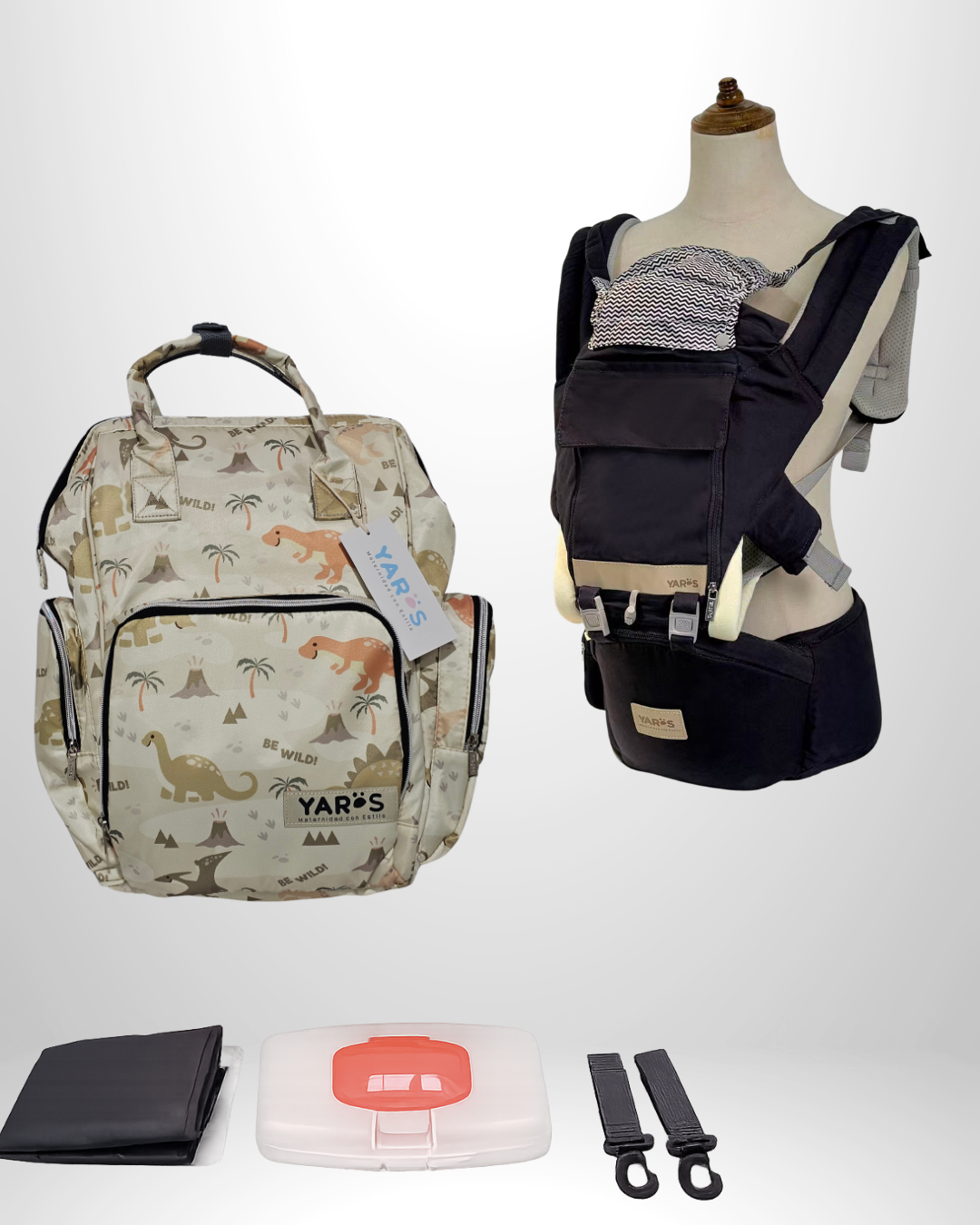 Combo YARÖS | Pañalera Morral + Cargador Ergonómico Multifuncional | Envío Gratis