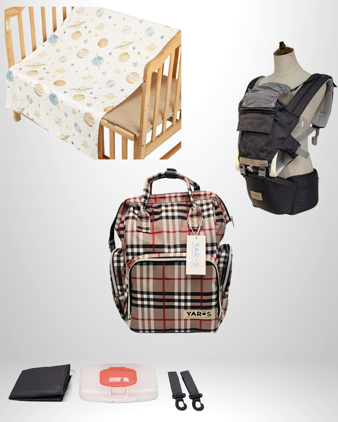 Combo YARÖS Esencial – Pañalera + Cargador + Cobija | Envío Gratis