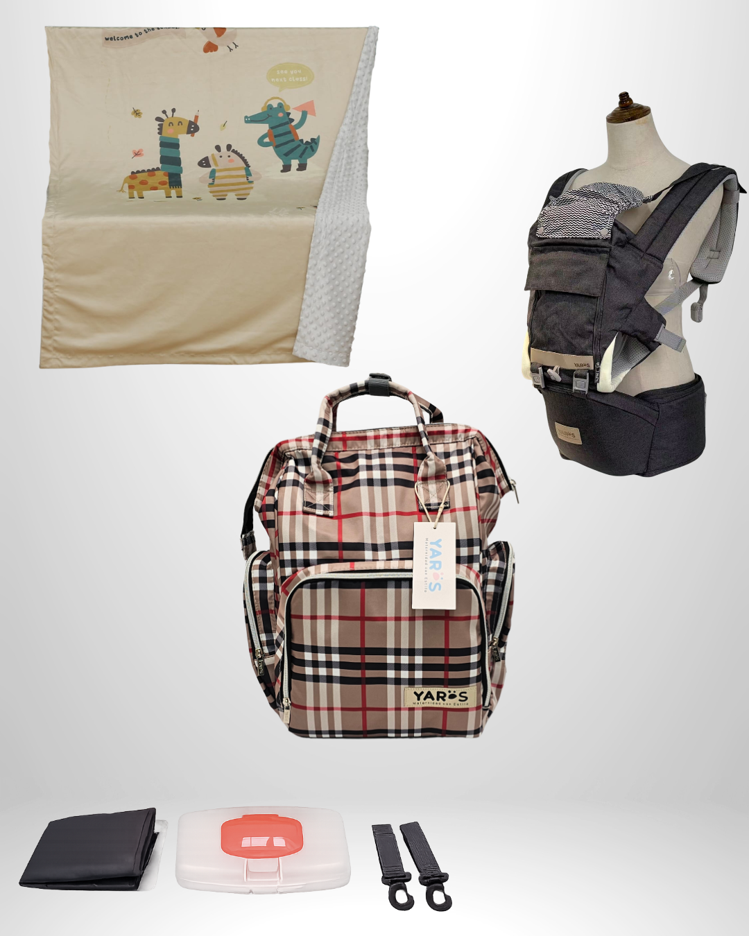 Combo YARÖS Esencial – Pañalera + Cargador + Cobija | Envío Gratis