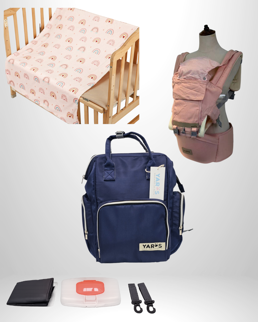 Combo YARÖS Esencial – Pañalera + Cargador + Cobija | Envío Gratis