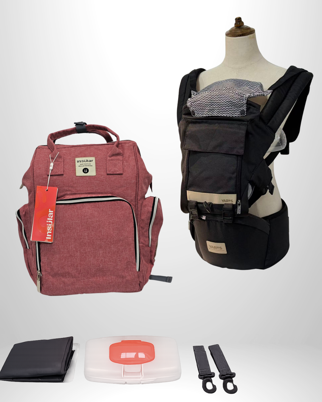 Combo YARÖS | Pañalera Morral + Cargador Ergonómico Multifuncional | Envío Gratis
