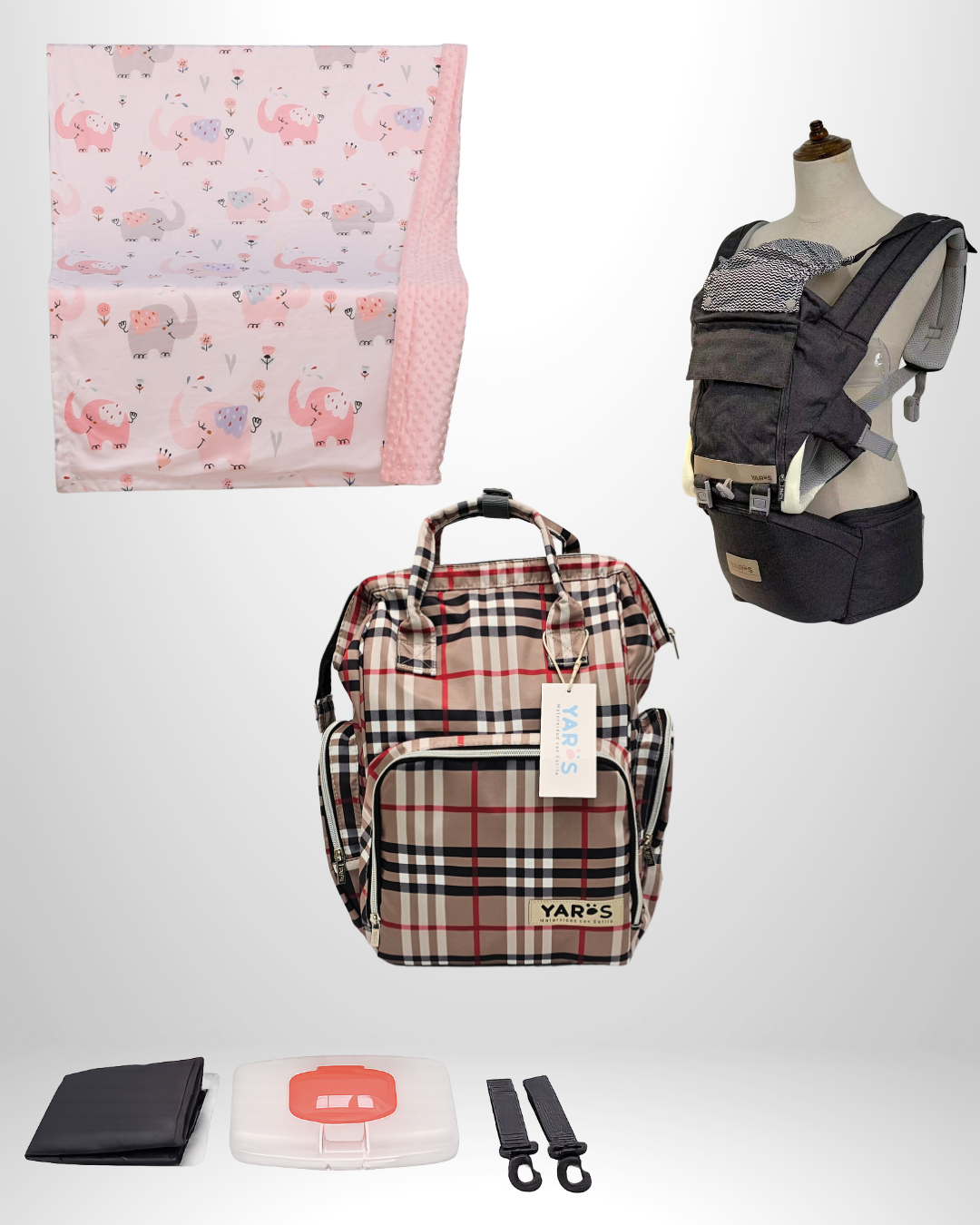 Combo YARÖS Esencial – Pañalera + Cargador + Cobija | Envío Gratis