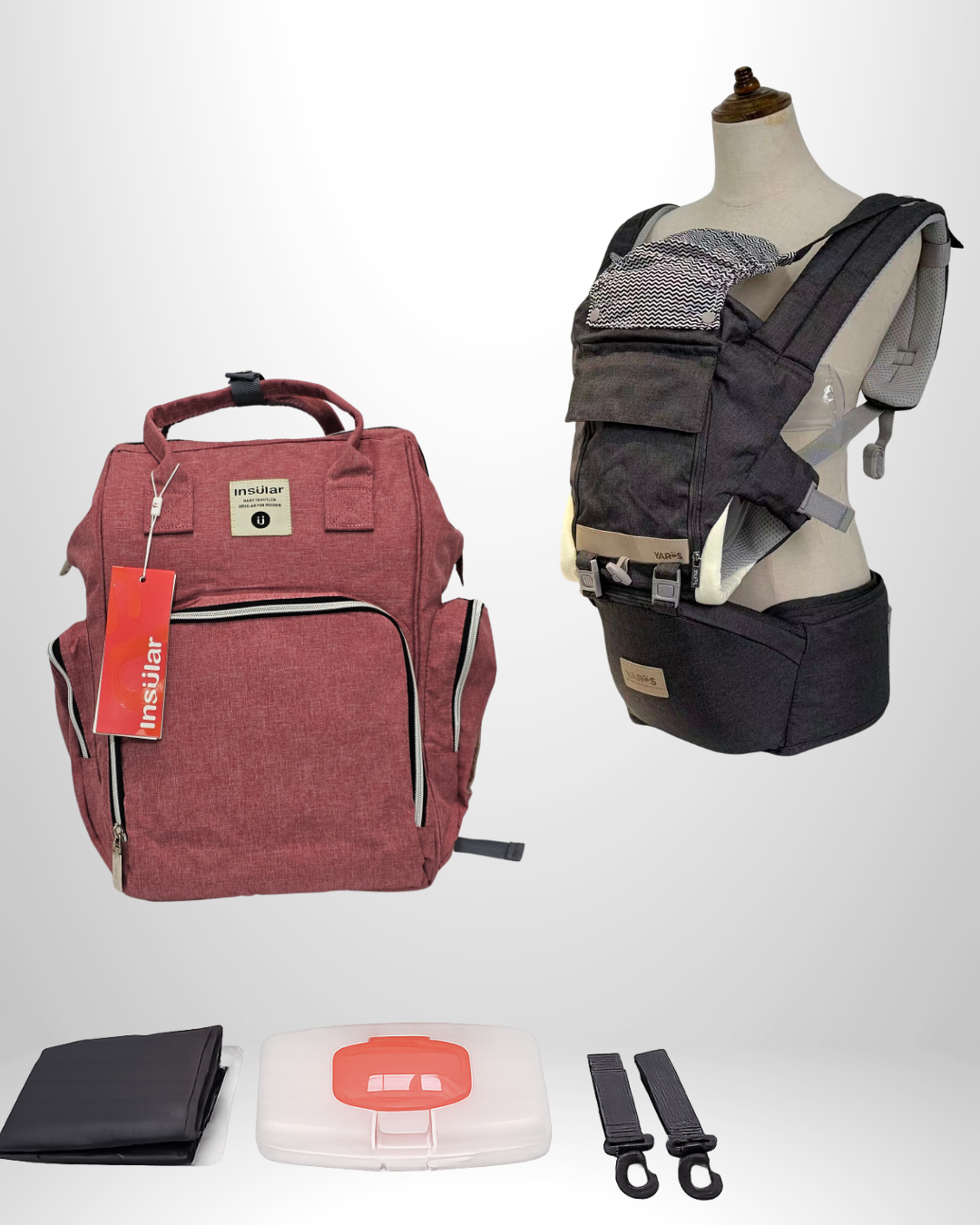 Combo YARÖS | Pañalera Morral + Cargador Ergonómico Multifuncional | Envío Gratis