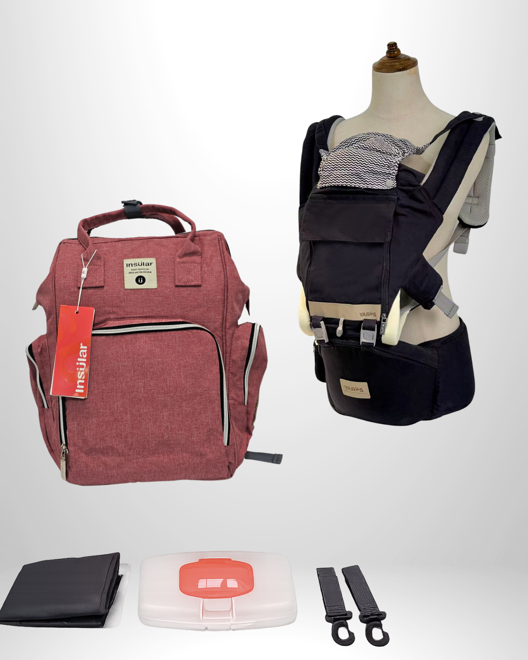 Combo YARÖS | Pañalera Morral + Cargador Ergonómico Multifuncional | Envío Gratis