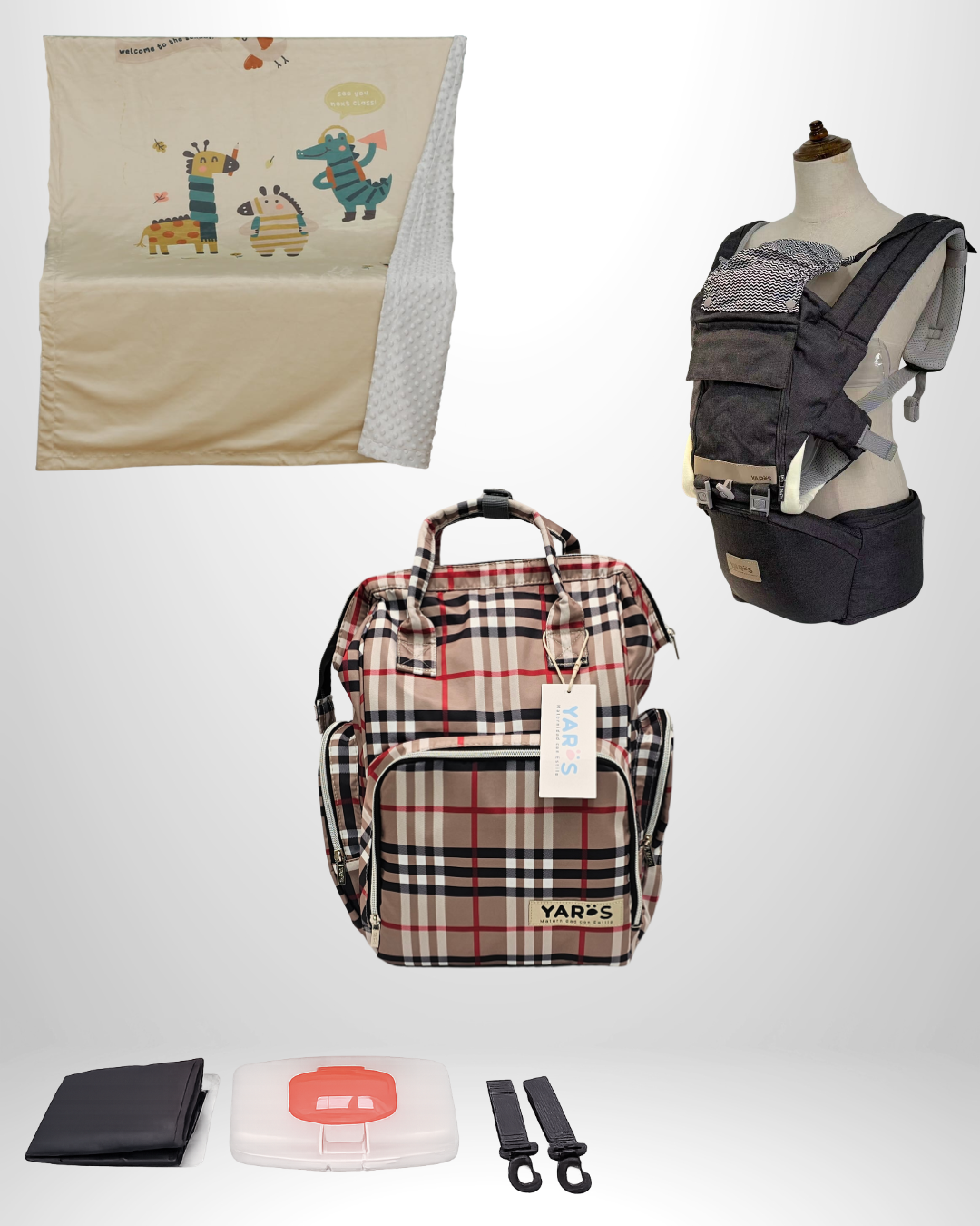 Combo YARÖS Esencial – Pañalera + Cargador + Cobija | Envío Gratis