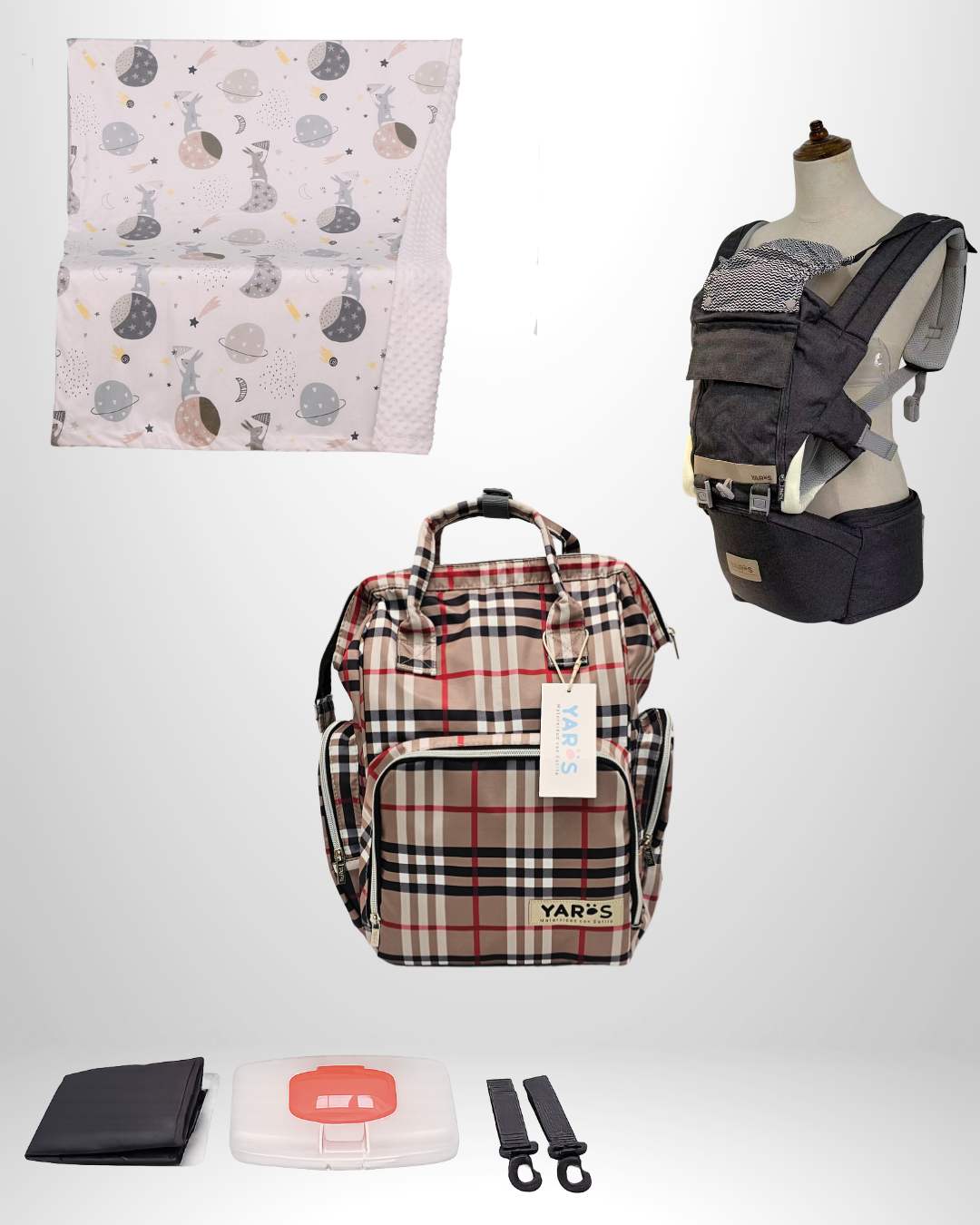 Combo YARÖS Esencial – Pañalera + Cargador + Cobija | Envío Gratis