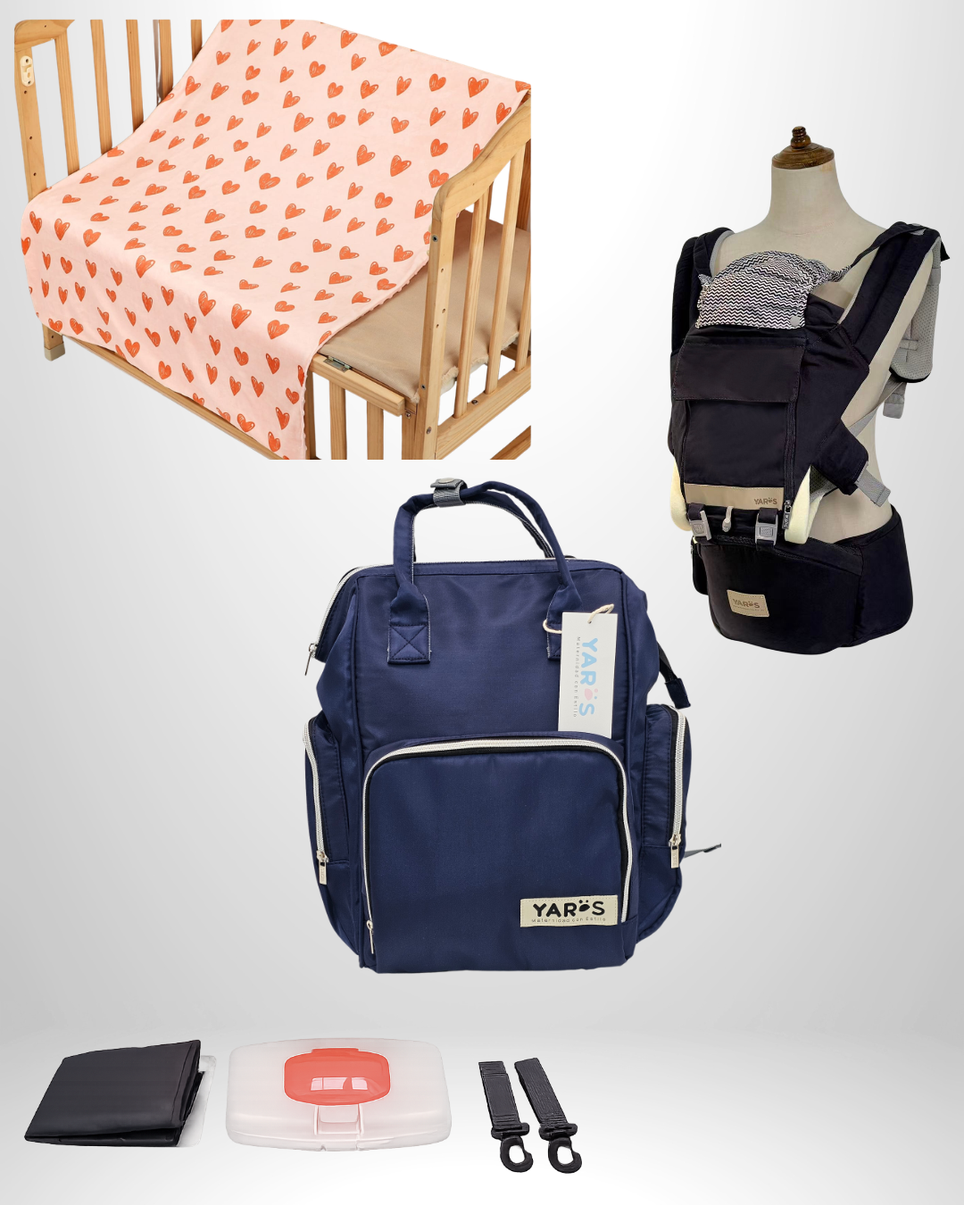 Combo YARÖS Esencial – Pañalera + Cargador + Cobija | Envío Gratis