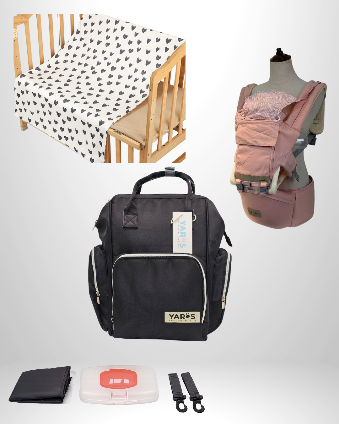 Combo YARÖS Esencial – Pañalera + Cargador + Cobija | Envío Gratis