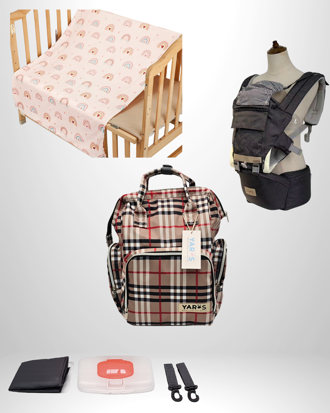 Combo YARÖS Esencial – Pañalera + Cargador + Cobija | Envío Gratis