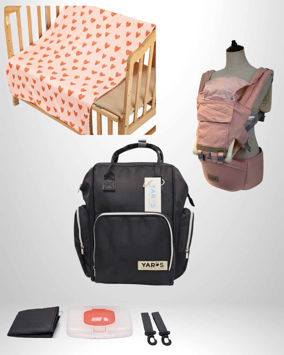 Combo YARÖS Esencial – Pañalera + Cargador + Cobija | Envío Gratis