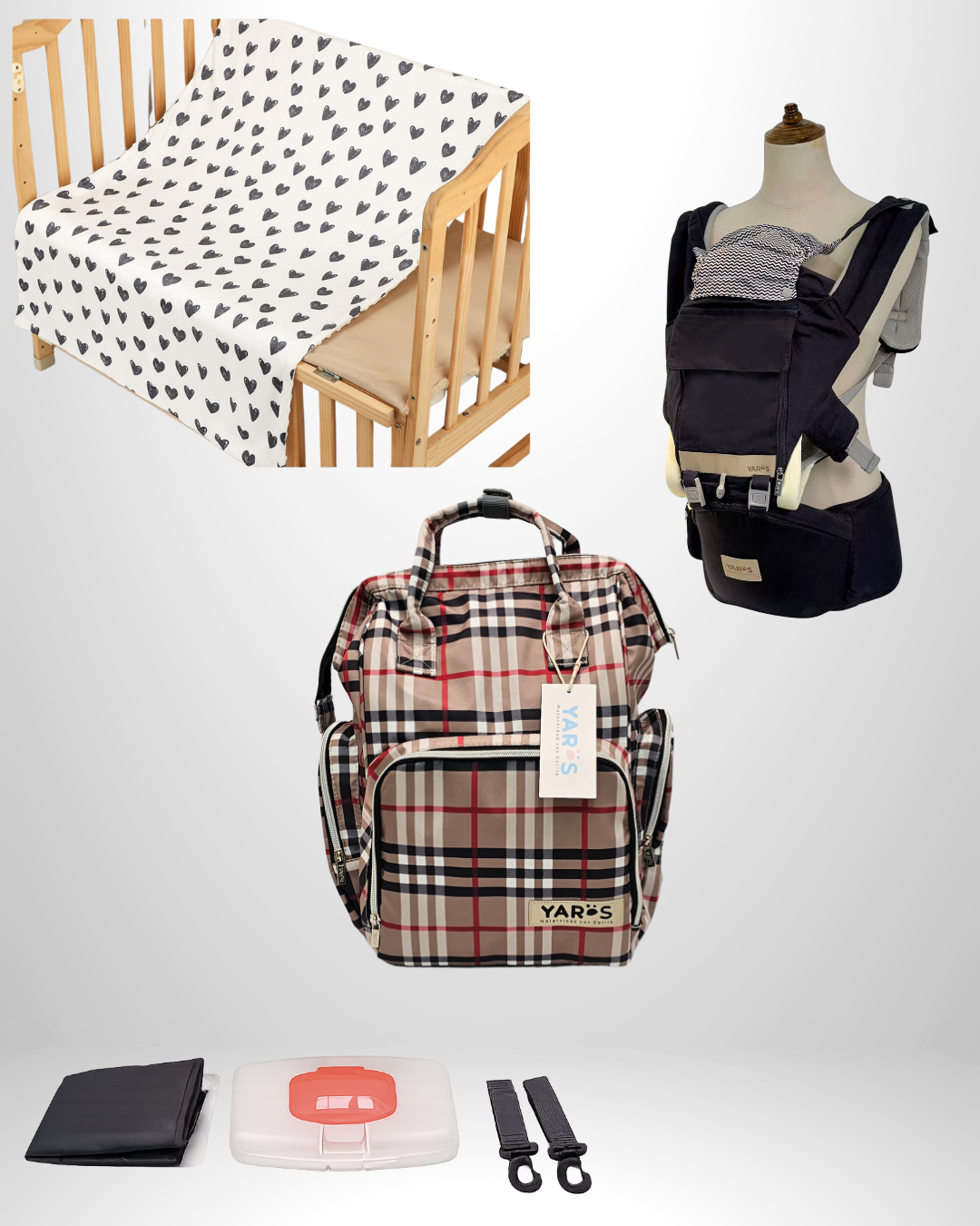 Combo YARÖS Esencial – Pañalera + Cargador + Cobija | Envío Gratis