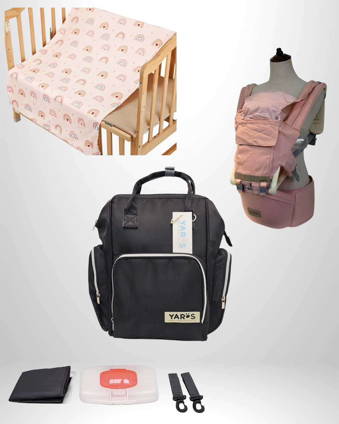 Combo YARÖS Esencial – Pañalera + Cargador + Cobija | Envío Gratis