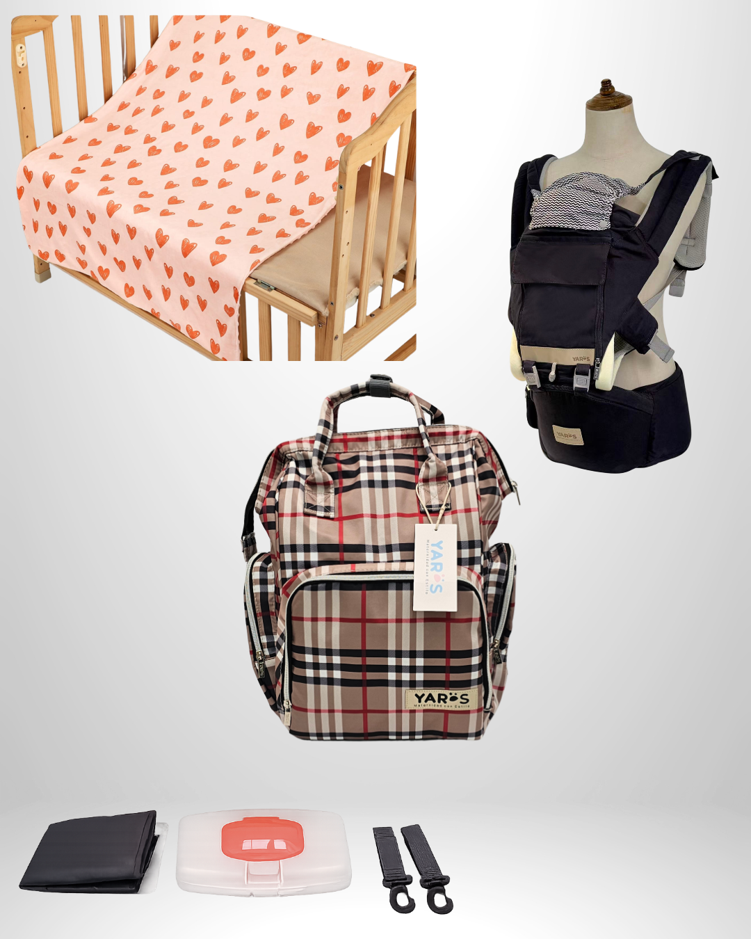 Combo YARÖS Esencial – Pañalera + Cargador + Cobija | Envío Gratis