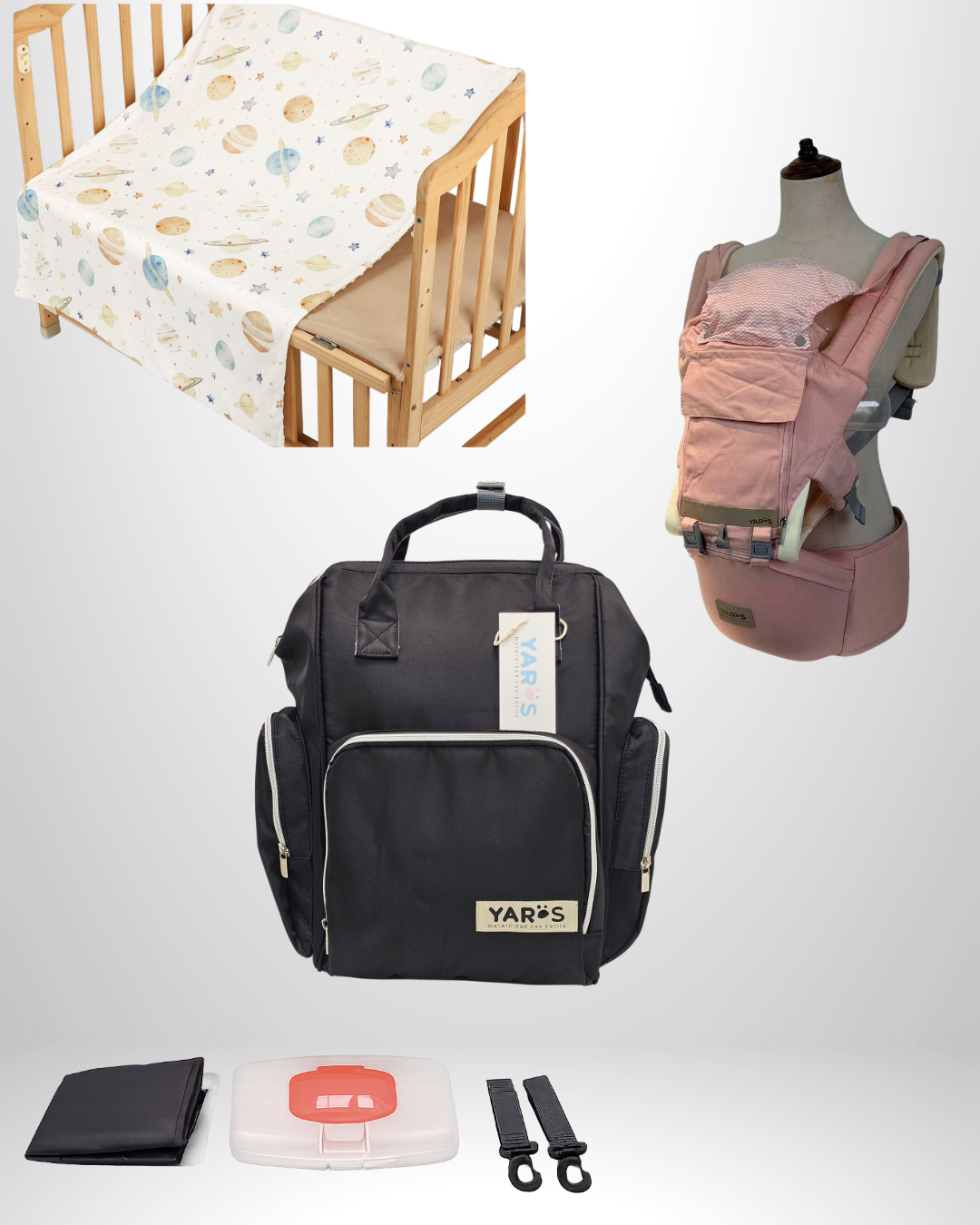 Combo YARÖS Esencial – Pañalera + Cargador + Cobija | Envío Gratis