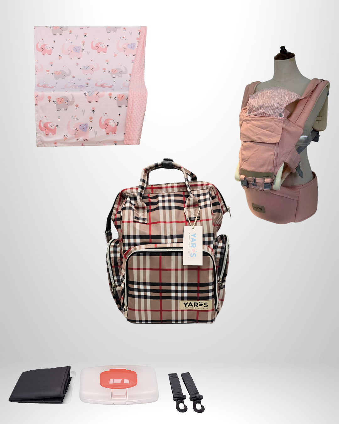 Combo YARÖS Esencial – Pañalera + Cargador + Cobija | Envío Gratis
