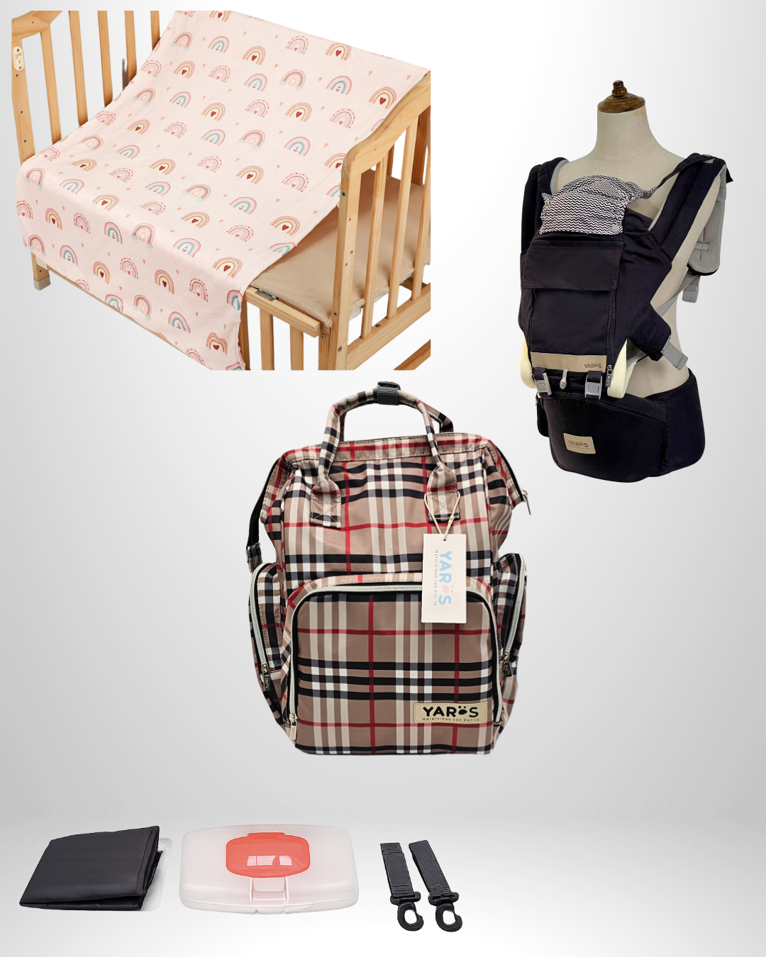 Combo YARÖS Esencial – Pañalera + Cargador + Cobija | Envío Gratis