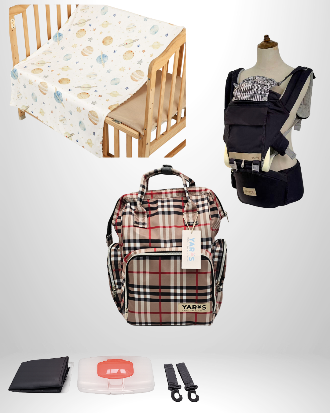 Combo YARÖS Esencial – Pañalera + Cargador + Cobija | Envío Gratis
