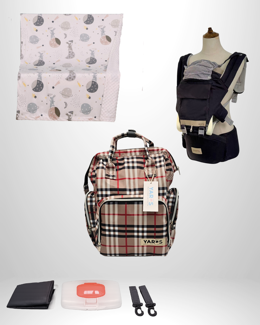 Combo YARÖS Esencial – Pañalera + Cargador + Cobija | Envío Gratis